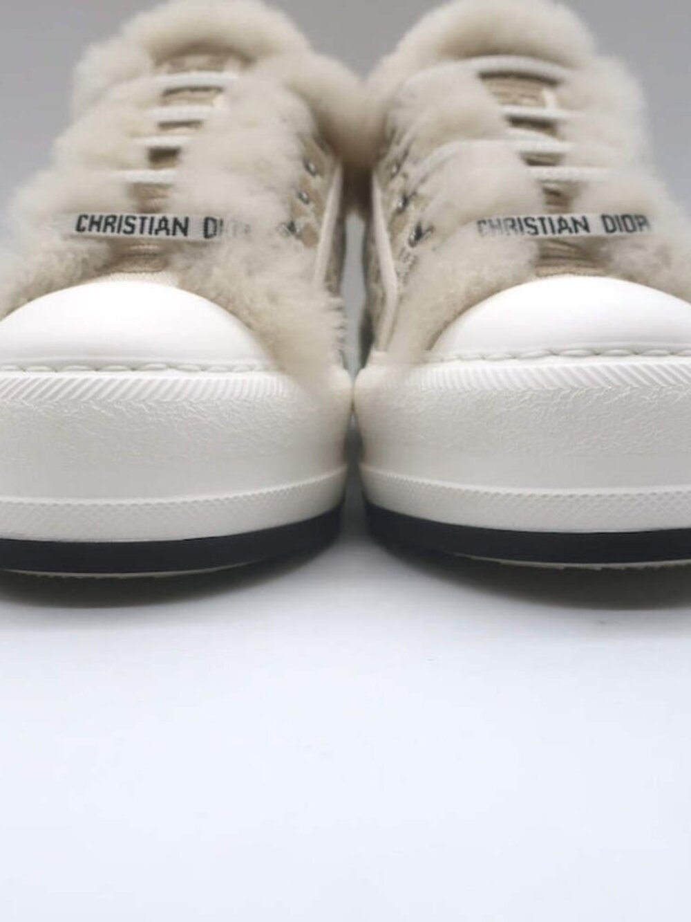 Christian Dior Walk'n'Dior Shearling Platform Sneakers Taupe Oblique Size 38 - Picture 5 of 13